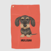 Draadloos dashond | Schattigee Dog Teckel Aangepas Golfhanddoek (Voorkant)