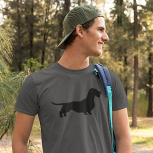 Draadloos dashond Wiener Dog Silhouette T-shirt