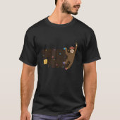 draadloos en trots luiaard klimmen koele leuke ret t-shirt (Voorkant)