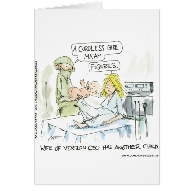 Draadloze Baby Funny Kaarten T - shirts Mokken en  (Voorkant)