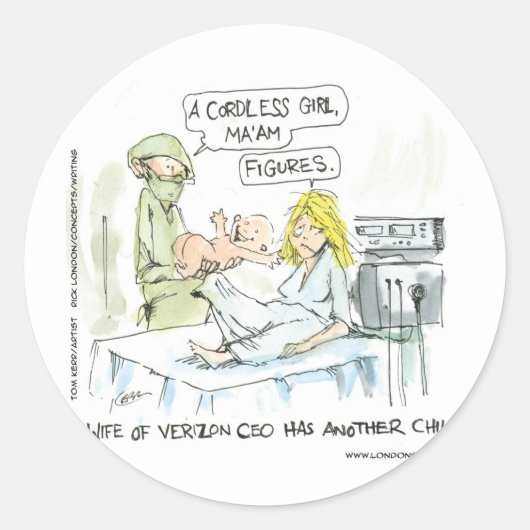 Draadloze Baby Funny Kaarten T - shirts Mokken en  Ronde Sticker (Voorkant)