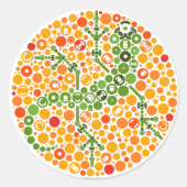 Draadloze gekko, kleurwaarnemingstest ronde sticker (Voorkant)