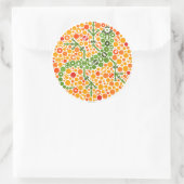 Draadloze gekko, kleurwaarnemingstest ronde sticker (Tas)