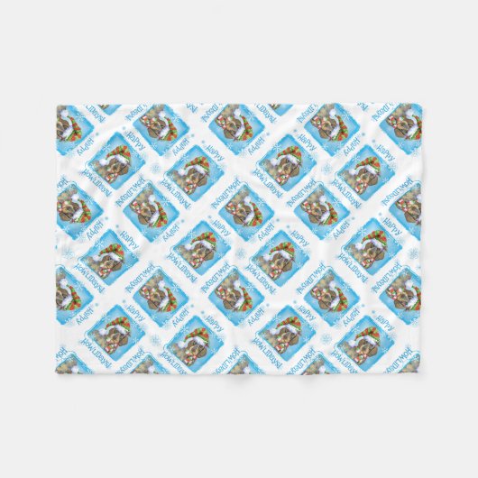 Draadloze kerstteckel fleece deken (Voorkant (Horizontaal))