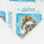 Draadloze kerstteckel fleece deken (Hoek)