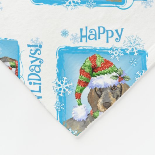 Draadloze kerstteckel fleece deken (Hoek)