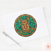Draadloze kikker, kleurwaarnemingstest, zwart ronde sticker (Envelop)