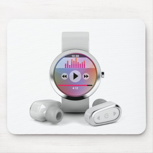 Draadloze oortelefoons en slim horloge muismat (Voorkant)