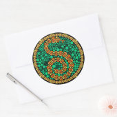 Draadloze Python, Kleurwaarnemingstest, Zwart Ronde Sticker (Envelop)