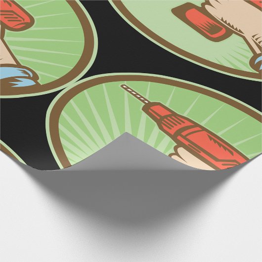 Draadloze Retro-boor Cadeaupapier