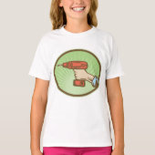 Draadloze Retro-boor T-shirt (Voorkant)