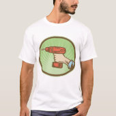Draadloze Retro-boor T-shirt (Voorkant)