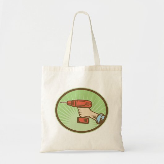 Draadloze Retro-boor Tote Bag (Voorkant)