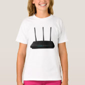 Draadloze router meisjes T-shirt (Voorkant)