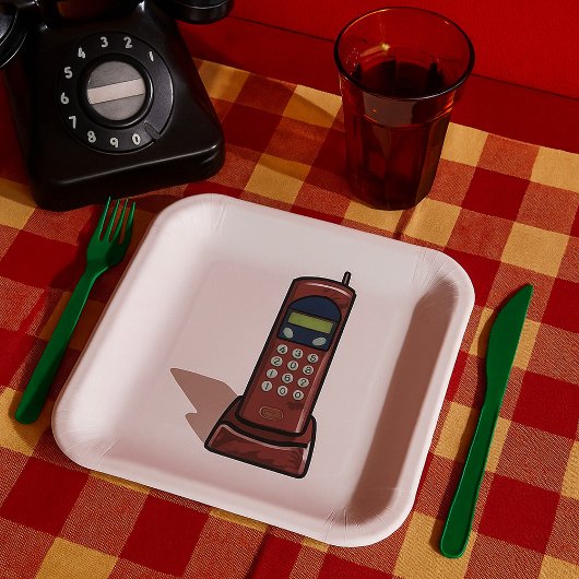 Draadloze telefoon papieren bordje