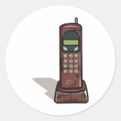 Draadloze telefoon ronde sticker (Voorkant)