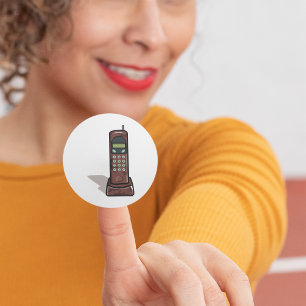 Draadloze telefoon ronde sticker