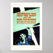Draadloze ventilatoren, Help de marine (US02299) Poster (Voorkant)