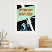 Draadloze ventilatoren, Help de marine (US02299) Poster (Keuken)