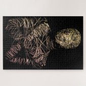 Draadmodel van een menselijke figuur in abstracte legpuzzel (Horizontaal)