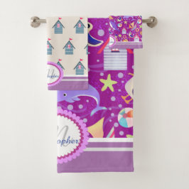 Draadoekset voor doorbraakmagenta bad handdoek