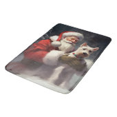 Draadvos Terrier Kerstman Festive Kerstmis Badmat (Gekanteld)
