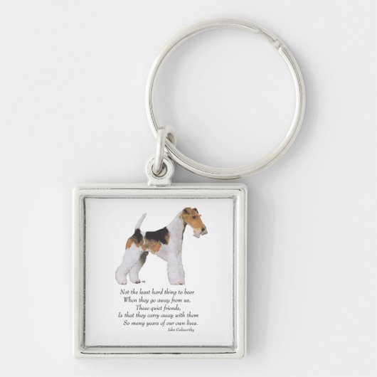 Draadvos Terrier Regenboogbrug Sleutelhanger (Voorkant)