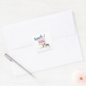 Draadvos Terrier Stem Stemgeluid Vierkante Sticker (Envelop)