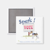 Draadvos Terrier Stem Stemming Magneet (Voorkant / Achterkant)