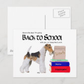 Draadvos-terriër terug naar school briefkaart (Voorkant / Achterkant)