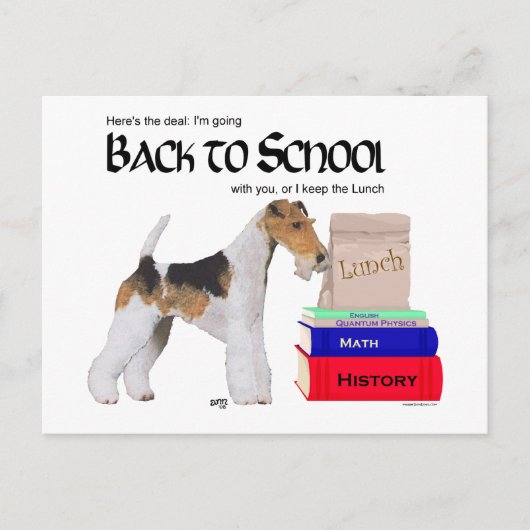 Draadvos-terriër terug naar school briefkaart (Voorkant)