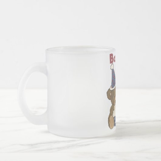 Draag 1st Blauwe T-shirts Bortjdau en Giften Matglas Koffiemok (Links)