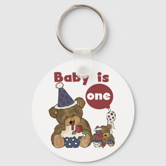 Draag 1st Blauwe T-shirts Bortjdau en Giften Sleutelhanger (Voorkant)