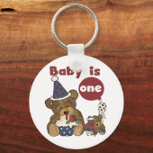 Draag 1st Blauwe T-shirts Bortjdau en Giften Sleutelhanger (Voorkant)