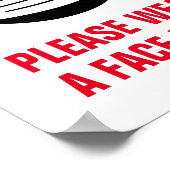 Draag alstublieft een mondmasker verplicht bordje poster (Hoek)