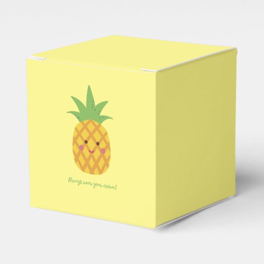 Draag altijd je kroonPunny Pineapple Favor Box Bedankdoosjes (Voorkant Zijde)