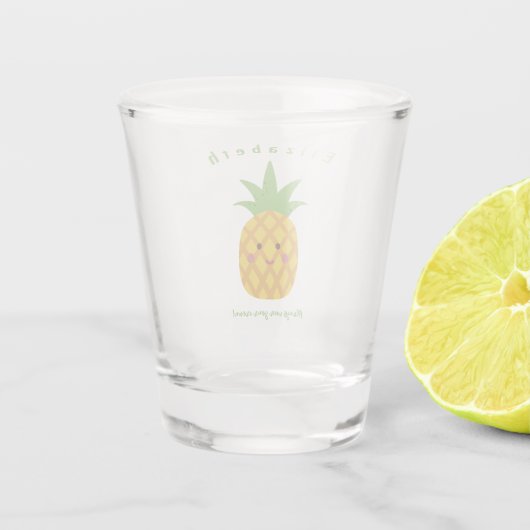 Draag altijd uw kroongepersonaliseerde ananas shot glas (Achterkant)
