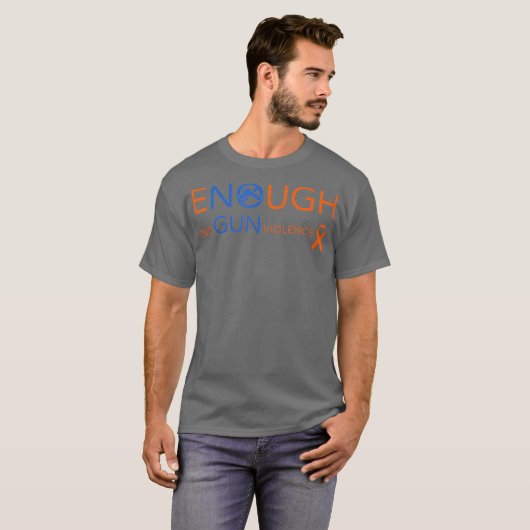Draag Bewustzijn van Oranje Pistool genoeg einde T-shirt (Voorkant volledig)