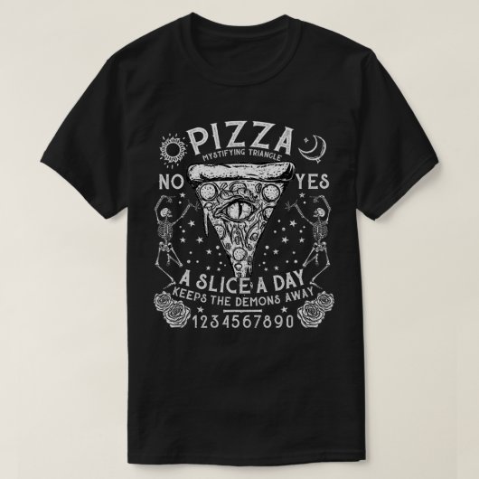 Draag Black Eat Pizza I Witchcraft Occult T-shirt (Design voorkant)