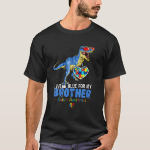 Draag Blauw Autisme Broer Dino Autisme Bewustzijn T-shirt