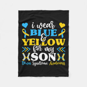 Draag Blauw En Geel Voor Mijn Zoon Mama Papa Fleece Deken