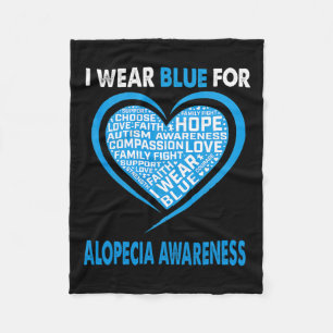 Draag blauw voor alopecia bewustzijn geloof hoop l fleece deken