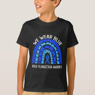 Draag blauw voor ataxie teleangiectasie bewustzijn t-shirt