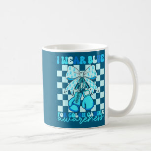 Draag blauw voor darmbewustzijn coquette boksen koffiemok