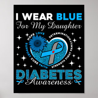 Draag blauw voor diabetesbewustzijn bij dochter bl poster