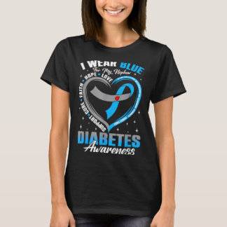 Draag blauw voor diabetesbewustzijn bij neef blauw t-shirt
