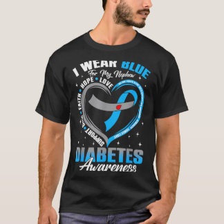 Draag blauw voor diabetesbewustzijn bij neef blauw t-shirt