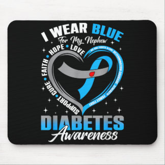 Draag blauw voor diabetesbewustzijn bij neefje bla muismat