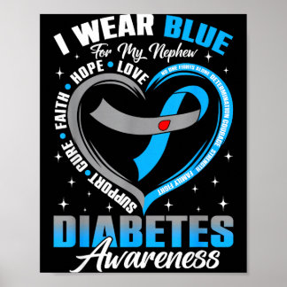 Draag blauw voor diabetesbewustzijn bij neefje bla poster