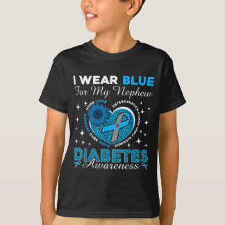 Draag blauw voor diabetesbewustzijn bij neefjes en t-shirt